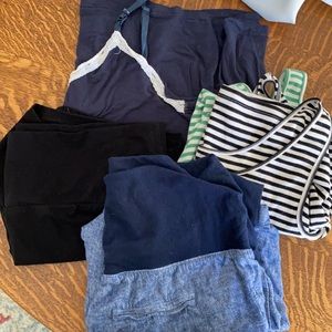 Maternity bundle, shorts, tanks, gown.